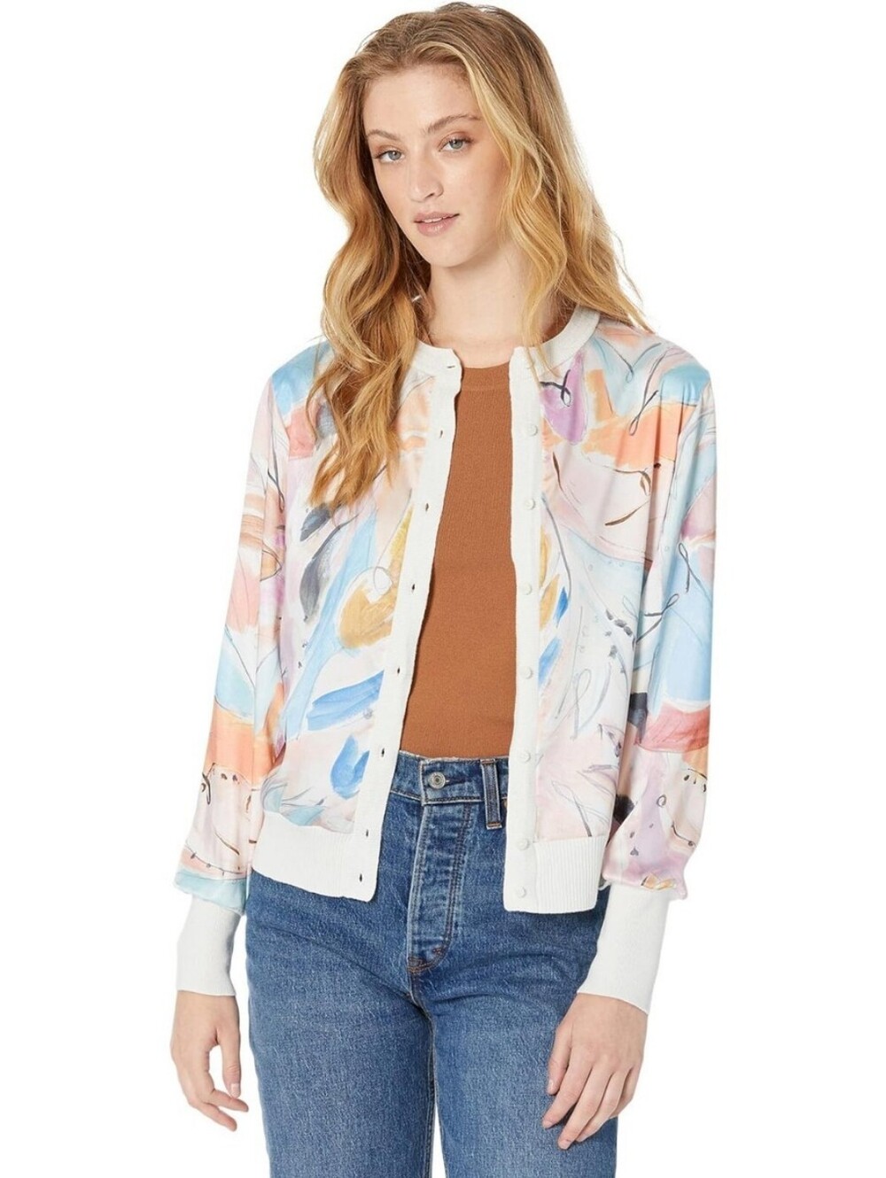EUC TED BAKER Ryvir Printed Cardigan 0 (XS/2) Worn 2x!
